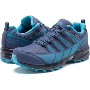 Outjet Womens 7 Blue Purple Lace Up Waterproof Lightweight Non-Slip Hiking Shoes
